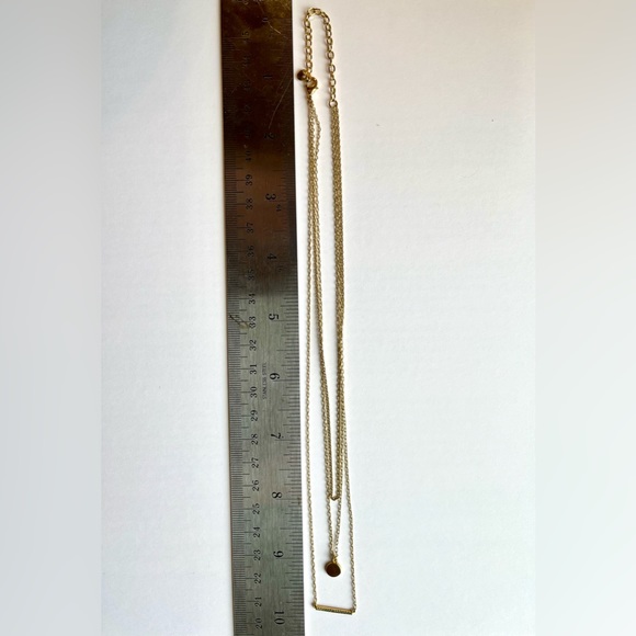 BaubleBar Three Chain Layered Gold Necklace - Picture 3 of 4